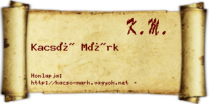 Kacsó Márk névjegykártya