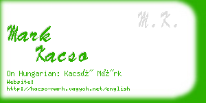 mark kacso business card
