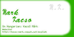 mark kacso business card